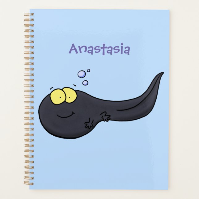 Cute fun tadpole cartoon illustration planner (Front)