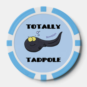 Cute fun tadpole cartoon illustration poker chips