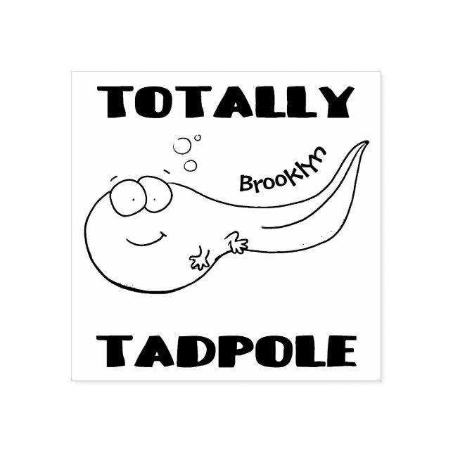 Cute fun tadpole cartoon illustration  rubber stamp (Imprint)