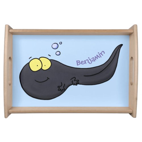 Cute fun tadpole cartoon illustration serving tray