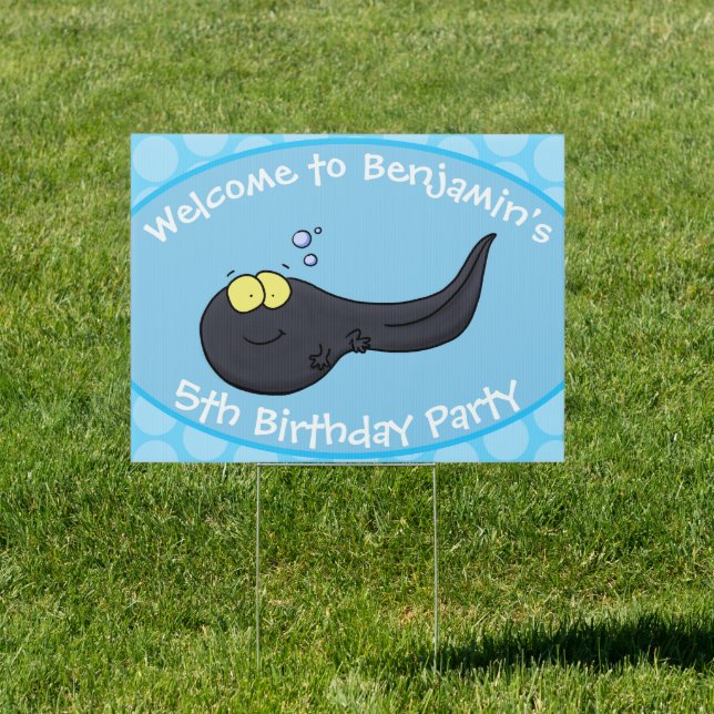 Cute fun tadpole cartoon illustration sign (Insitu)