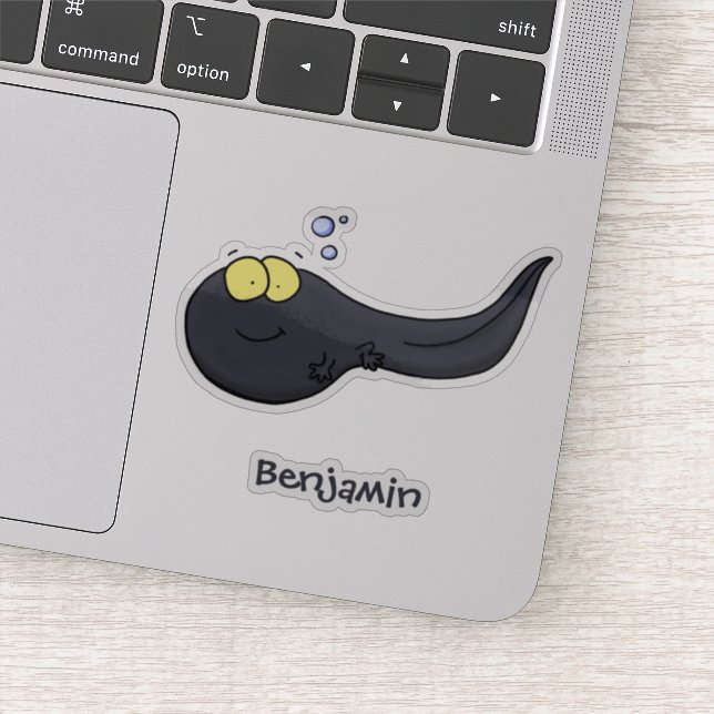 Cute fun tadpole cartoon illustration sticker (Detail)