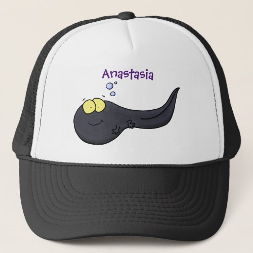 Cute fun tadpole cartoon illustration trucker hat