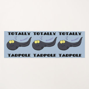 Cute fun tadpole cartoon illustration yoga mat