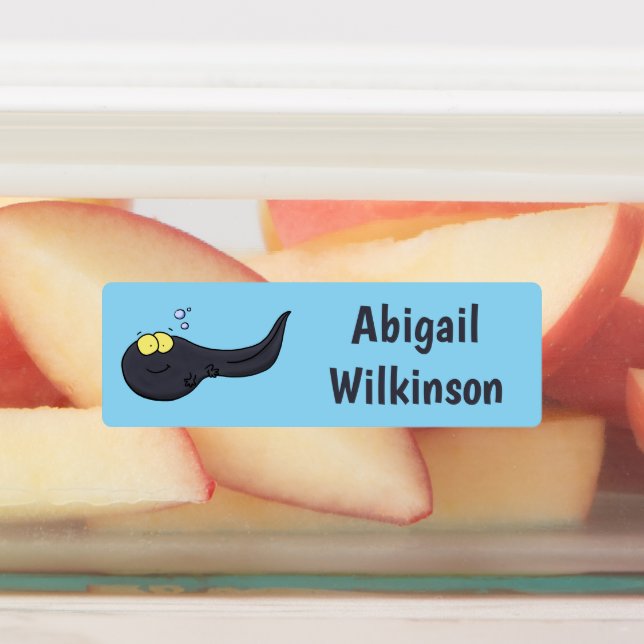Cute fun tadpole cartoon personalized labels (Affixed)