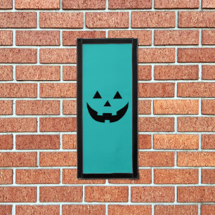 Cute fun teal pumpkin Jack o lantern Halloween Pennant