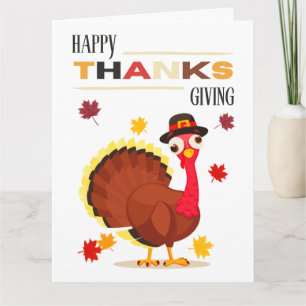Cute Fun Turkey Fall Happy Thanksgiving Card