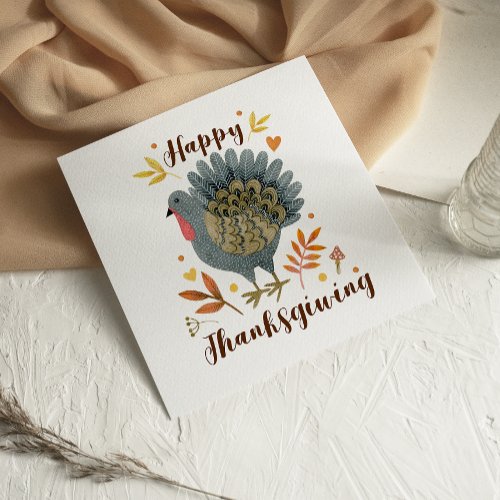 Cute Fun Turkey Happy Thanksgiving card