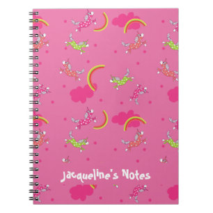 Cute Fun Unicorns rainbow pink cartoon pattern Notebook