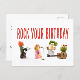 Cute fun unique birthday post card for vegetarians