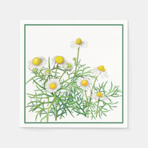 Cute Fun Vintage Camomile Flowers Napkins