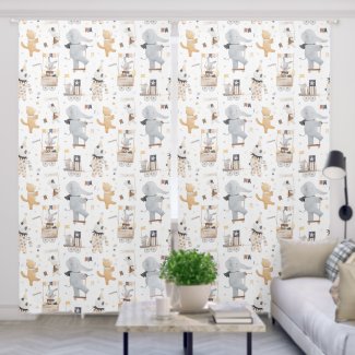 Cute Fun Watercolor Safari Animals Circus Nursery