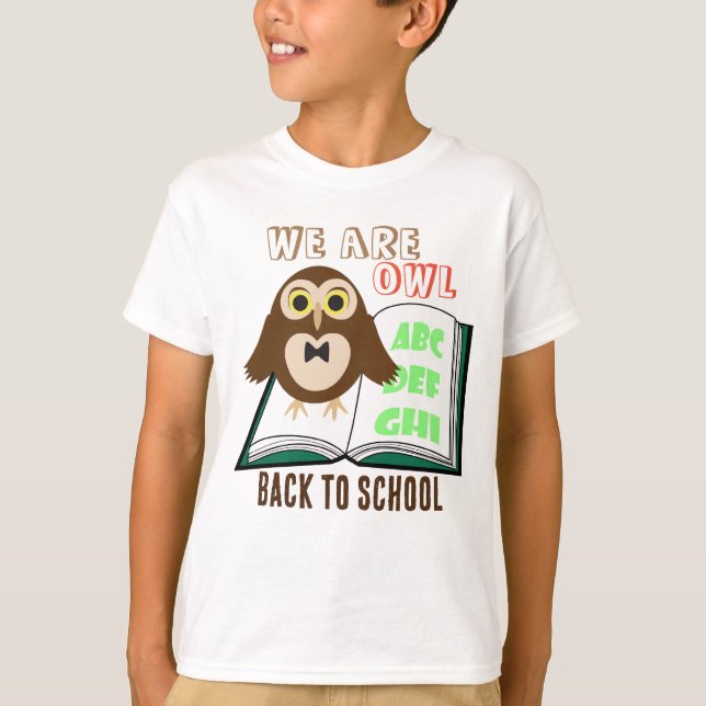 Cute fun We are owl Back to school Personalize T-Shirt (Front)