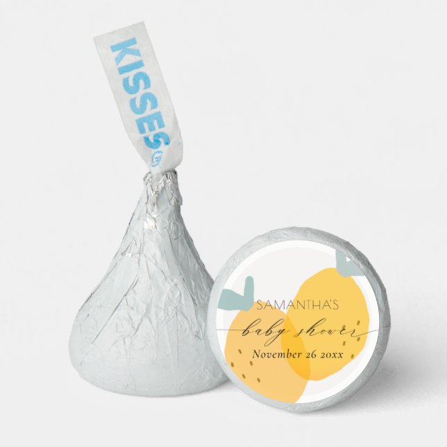 Cute Fun Yellow Lemon Fruity Citrus Baby Shower Hershey®'s Kisses® (Front)