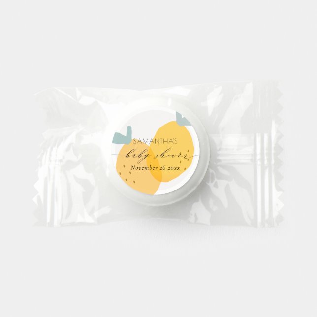 Cute Fun Yellow Lemon Fruity Citrus Baby Shower Life Saver® Mints (Front)
