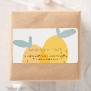 Cute Fun Yellow Lemon Fruity Citrus Bright Address Label