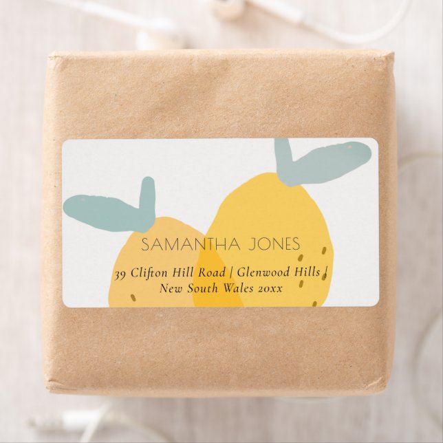 Cute Fun Yellow Lemon Fruity Citrus Bright Address Label (Insitu)