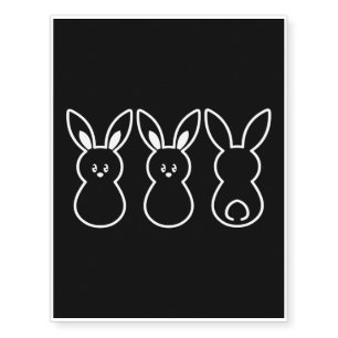 Cute & Funny 3 Easter Bunnies Gift For Kids Temporary Tattoos
