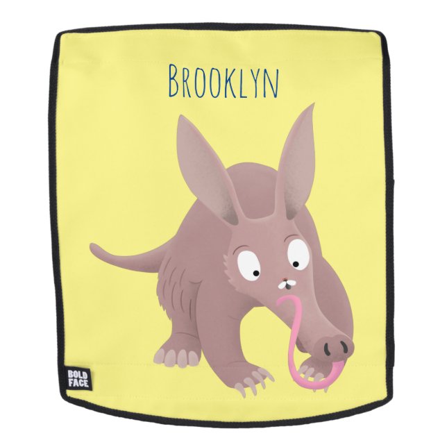 Cute funny aardvark cartoon backpack (Removable Face)