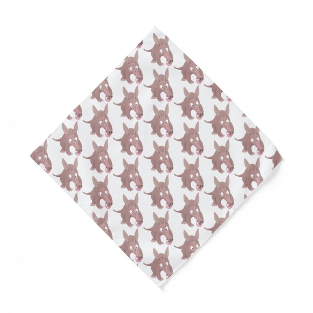 Cute funny aardvark cartoon bandana (Front)