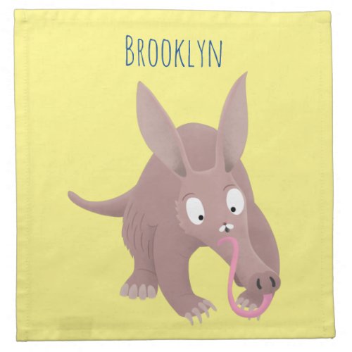 Cute funny aardvark cartoon cloth napkin