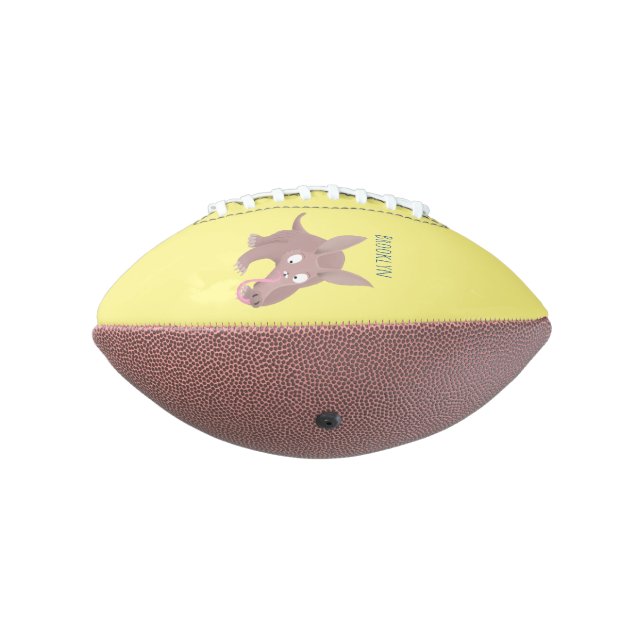 Cute funny aardvark cartoon football (Rotated 270)