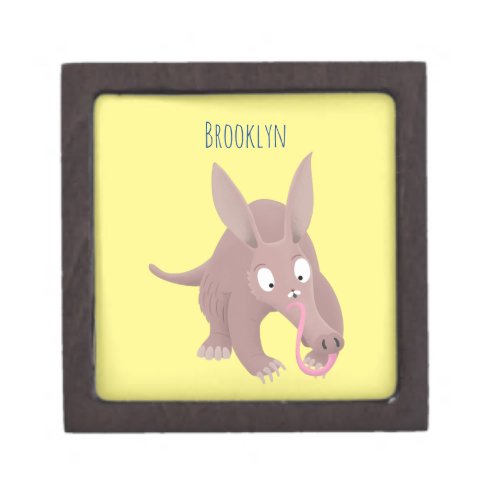 Cute funny aardvark cartoon gift box