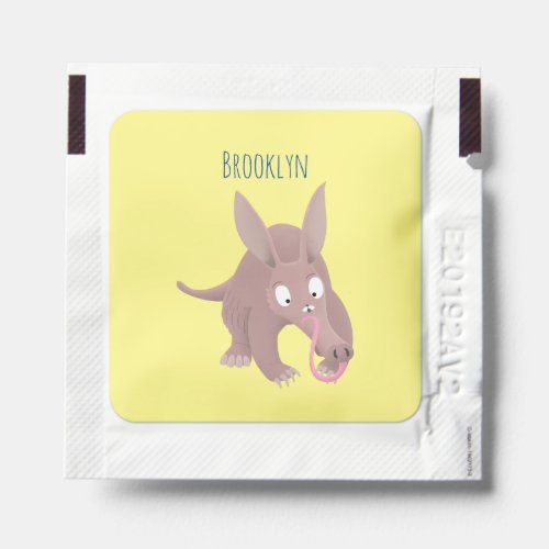 Cute funny aardvark cartoon hand sanitizer packet