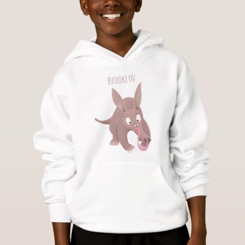Cute funny aardvark cartoon hoodie