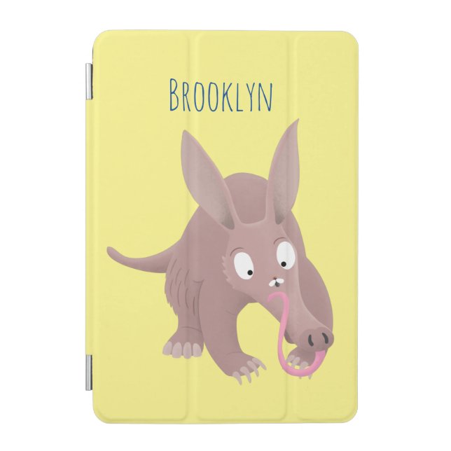 Cute funny aardvark cartoon iPad mini cover (Front)