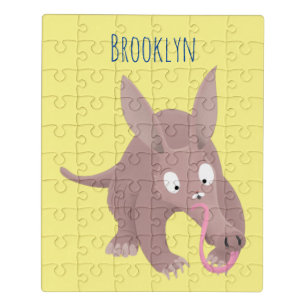 Cute funny aardvark cartoon jigsaw puzzle