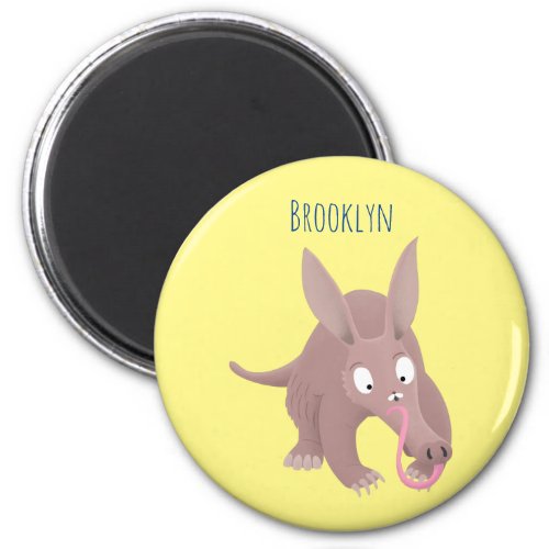 Cute funny aardvark cartoon magnet