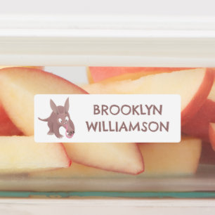 Cute funny aardvark cartoon personalized kids' labels