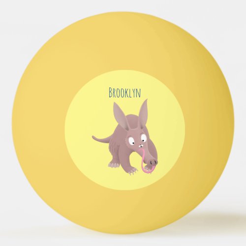 Cute funny aardvark cartoon ping pong ball