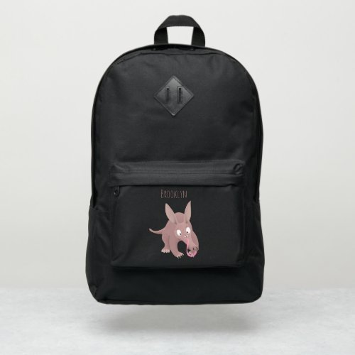 Cute funny aardvark cartoon port authority backpack
