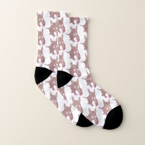 Cute funny aardvark cartoon socks