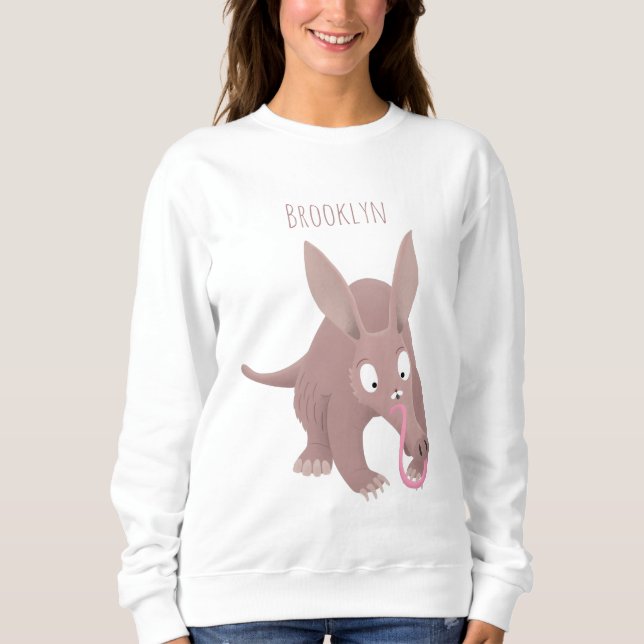 Cute funny aardvark cartoon sweatshirt (Front)