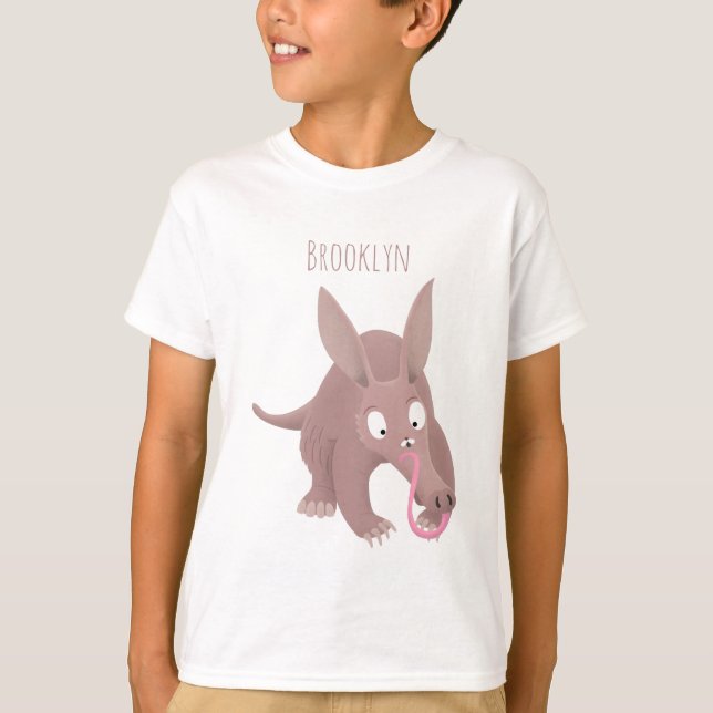 Cute funny aardvark cartoon T-Shirt (Front)