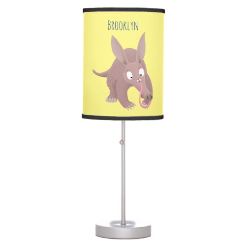 Cute funny aardvark cartoon table lamp