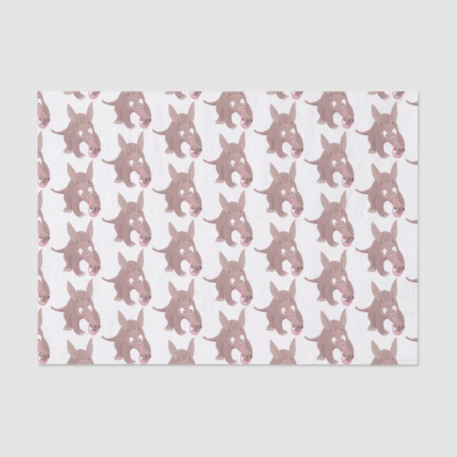 Cute funny aardvark cartoon tissue paper (Front)