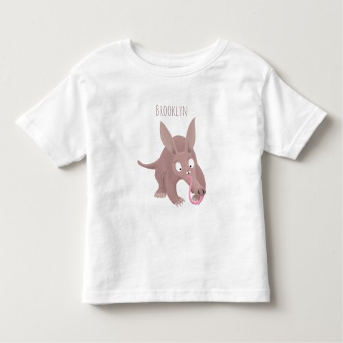 Cute funny aardvark cartoon toddler t_shirt