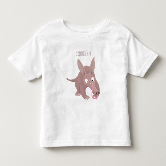 Cute funny aardvark cartoon toddler t-shirt (Front)