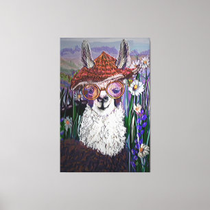 Cute Funny Alpaca, Keep Your Cool  Canvas Print