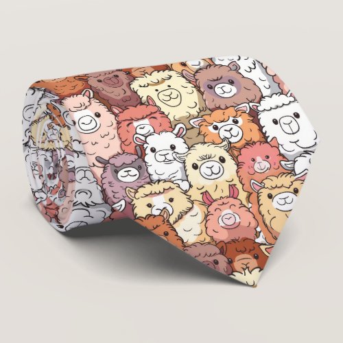 Cute Funny Alpaca Llama Neck Tie