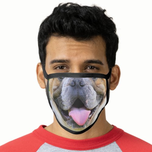 cute funny animal dog lover bulldog mouth face mask