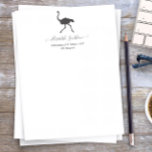 Cute Funny Animal Ostrich Bird Personal Stationery<br><div class="desc">Minimal design with simple ostrich silhouette to personalize with your name and text.</div>