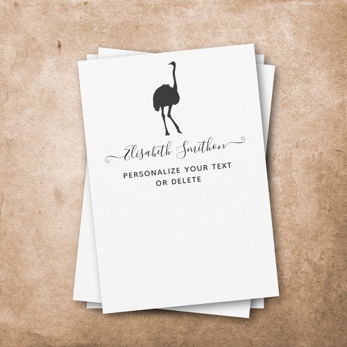 Cute Funny Animal Ostrich Bird Personal Stationery Note Card