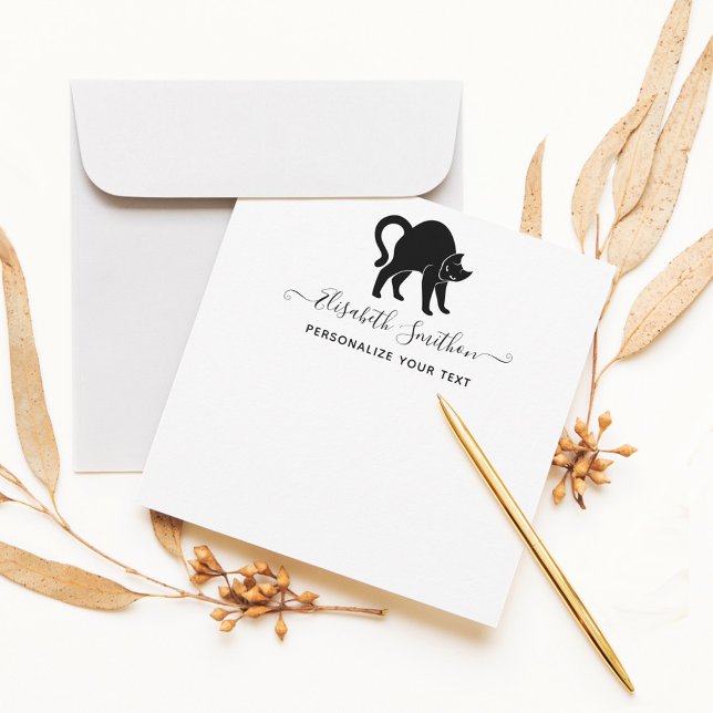 Cute Funny Animal Pet Cat Chic Personal Stationery Note Card (Creator Uploaded)