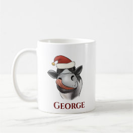 Cute Funny Animal Santa Cap Christmas Coffee Mug