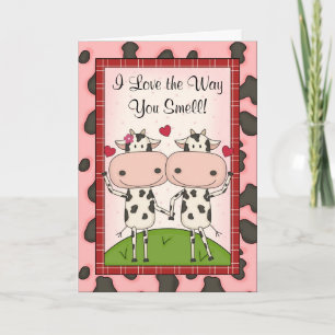 Cute Funny Awkward I Love You Cartoon Cattle Card